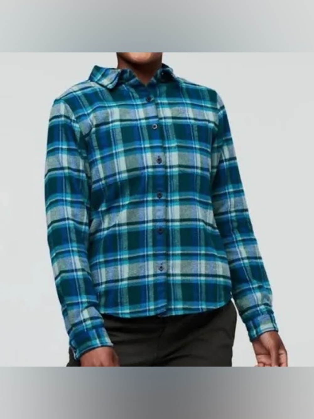 Cotopaxi Mero Organic Flannel Shirt Plaid Camp Cabin Blue Shacket Size: Large - Picture 6 of 6